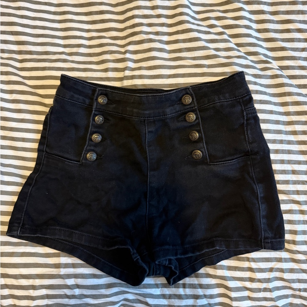 Super soft & stretchy Black High Waist Women's Shorts